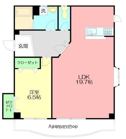 プラチナレジデンス(1LDK/3階)の間取り写真