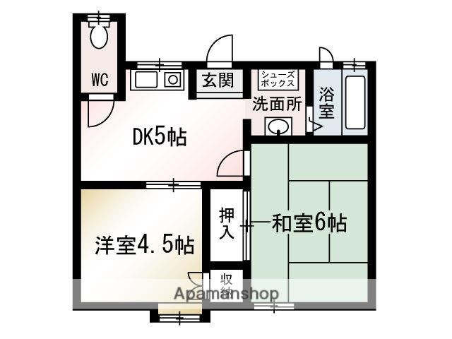 サンパレス平塚河内(2K/2階)の間取り写真