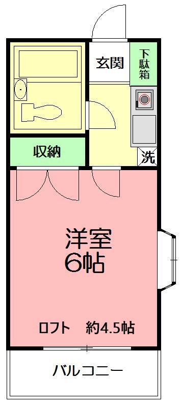 ソユーズ(1K/2階)の間取り写真