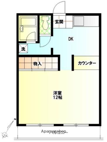 コーポイシイ(1DK/2階)の間取り写真