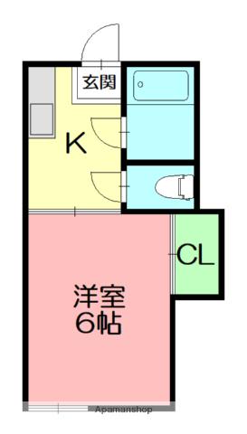 有明荘(1K/2階)の間取り写真