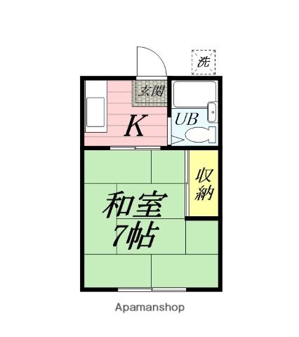 プレステージ伊勢原(1K/2階)の間取り写真