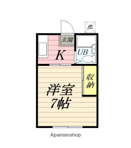 プレステージ伊勢原(1K/2階)の間取り写真
