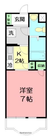 ヴィスタリア湘南(1K/1階)の間取り写真