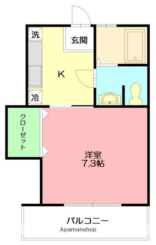 ノーブル リュミエール(1K/1階)の間取り写真