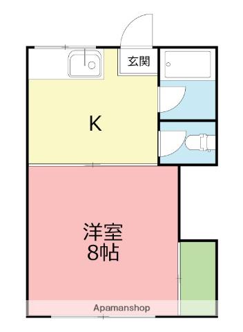 清水コーポ3(1K/2階)の間取り写真