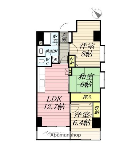 クレスト湘南(3LDK/10階)の間取り写真