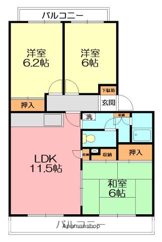 ソレイユ湘南(3LDK/2階)の間取り写真