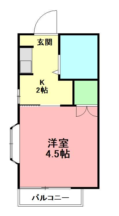 クレアハイツ(1K/2階)の間取り写真