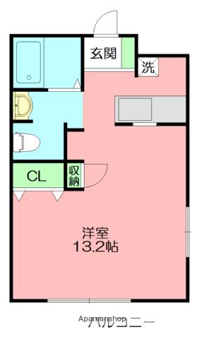 ビュー上屋敷(ワンルーム/2階)の間取り写真