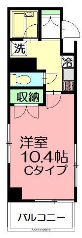 オンディーヌ湘南(1K/2階)の間取り写真