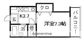 シャトルコート(1K/1階)の間取り写真