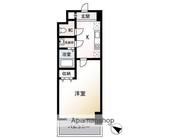 KADOIE TSUJIDO(1K/2階)の間取り写真