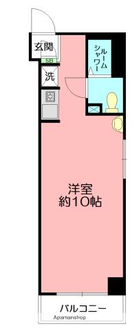 シーサイドビラ鵠沼(ワンルーム/2階)の間取り写真