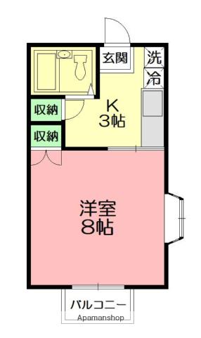 トヒロアパート(1K/2階)の間取り写真