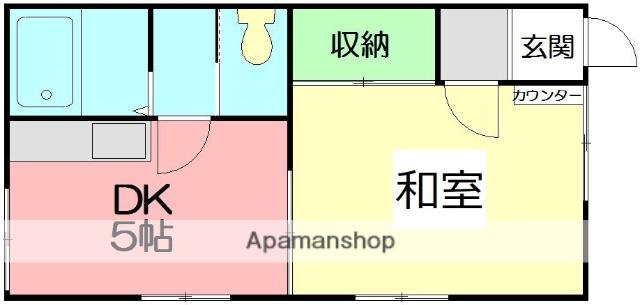シャトー津田Ⅱ(1DK)の間取り写真