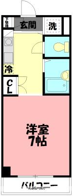 ウィンディ湘南(ワンルーム/3階)の間取り写真