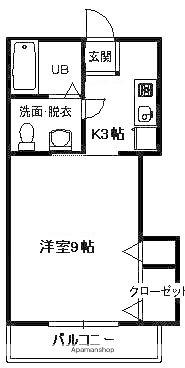 エヌソレイユ(1K/1階)の間取り写真