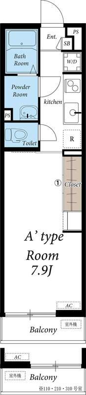 リブリ・ゆずり葉(1K/1階)の間取り写真