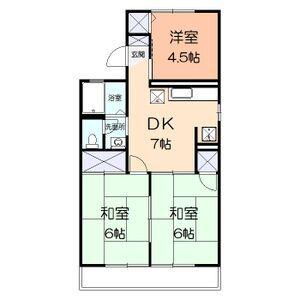 コーポ・ルミエール(3DK/1階)の間取り写真