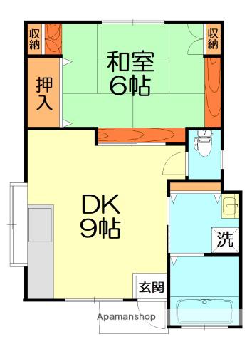 東海道本線 国府津駅 徒歩14分 1階建 築15年(1DK)の間取り写真