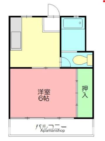 湘南マンション(1K/2階)の間取り写真