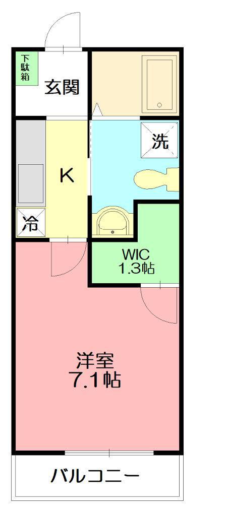 BLUE GRANDE(1K/1階)の間取り写真