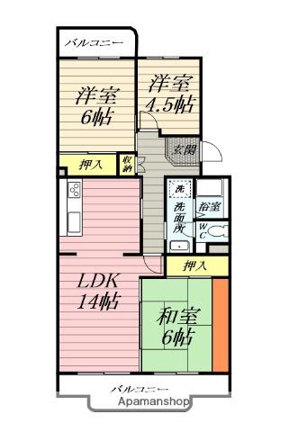 第6メゾン星崎(3LDK/4階)の間取り写真
