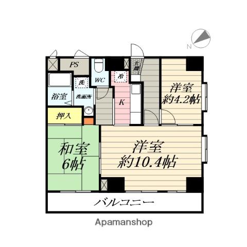 産興鶴巻ビル(3DK/3階)の間取り写真