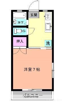 サンライズⅡ(1K/1階)の間取り写真