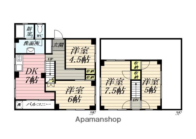 ホープハウス(4DK/2階)の間取り写真