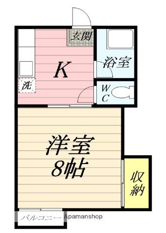 黄金台ハイツ(1K/2階)の間取り写真