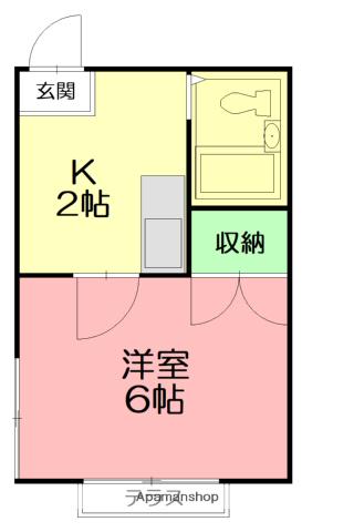 メゾン プチ・ボワ(1K/2階)の間取り写真