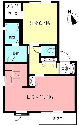 コアロード(1LDK/2階)の間取り写真
