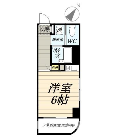 ベアーズ湘南(ワンルーム/3階)の間取り写真