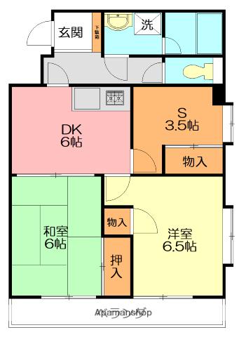 レジデンス湘南台(2DK/4階)の間取り写真