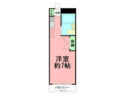 コーポグラフテック茅ヶ崎A(ワンルーム/2階)の間取り写真
