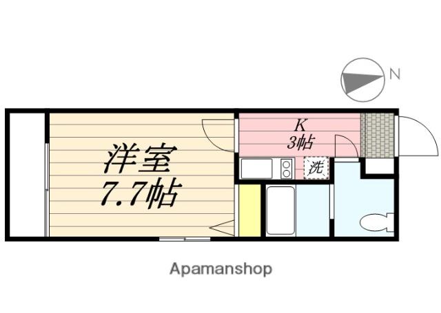 ミラージュ湘南(1K/2階)の間取り写真