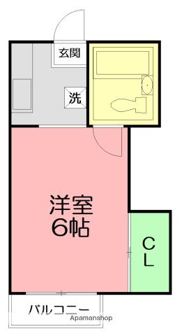 湘南スカイハイム(1K/2階)の間取り写真