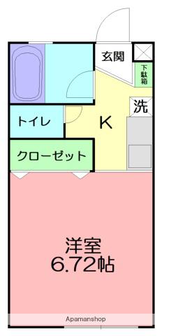 クレシアⅠ(1K/2階)の間取り写真