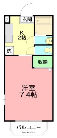 コンフォート湘南(1K/1階)の間取り写真