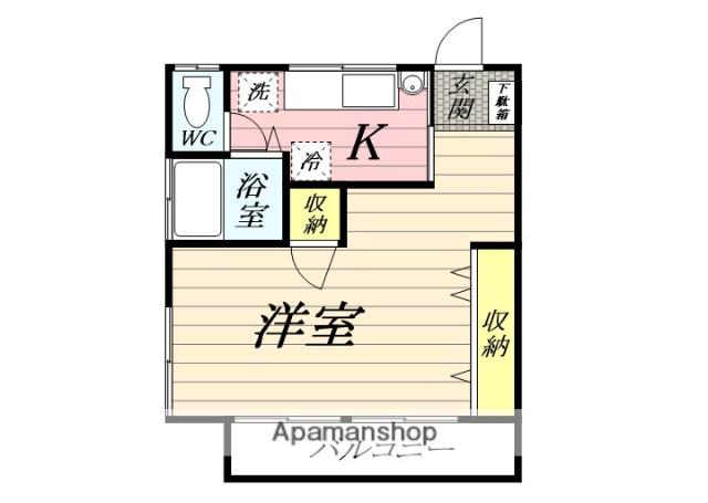 ハイツオオヤマ(1K/1階)の間取り写真