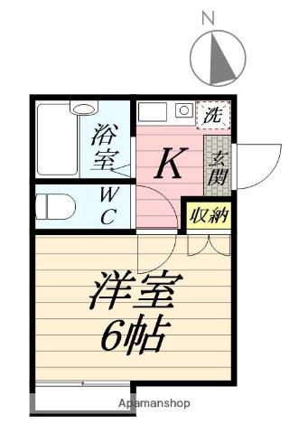 相湘22岡田ハイツ(1K/1階)の間取り写真