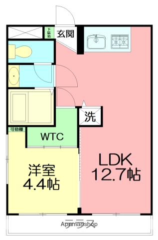 ピア湘南(1LDK/1階)の間取り写真