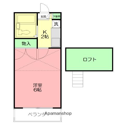 コンフォート東海岸(1K/2階)の間取り写真