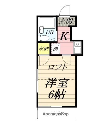 テラハウス(1K/1階)の間取り写真