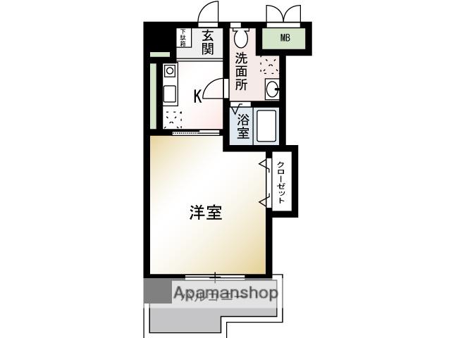 レザン ヴェルジェ(1K/2階)の間取り写真