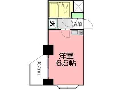 ライオンズマンション湘南藤沢第2(ワンルーム/3階)の間取り写真