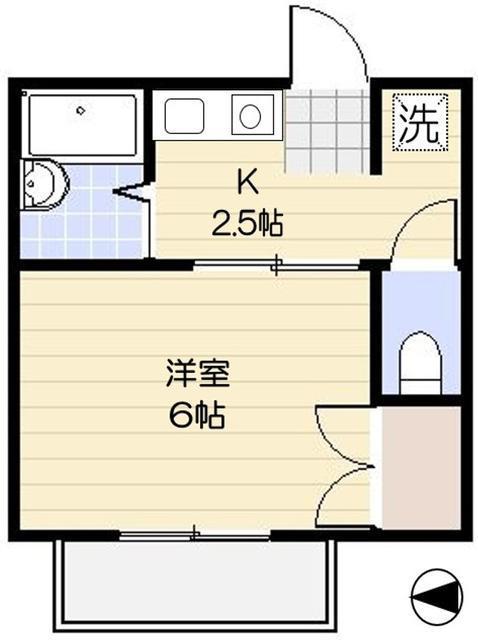 カインドコート(1K/1階)の間取り写真