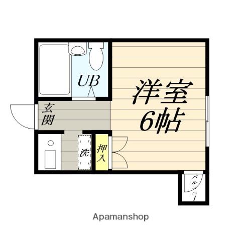 あさひマンション(ワンルーム/3階)の間取り写真